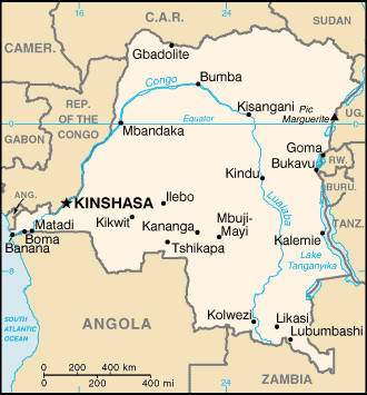 Republique du Congo politique carte
